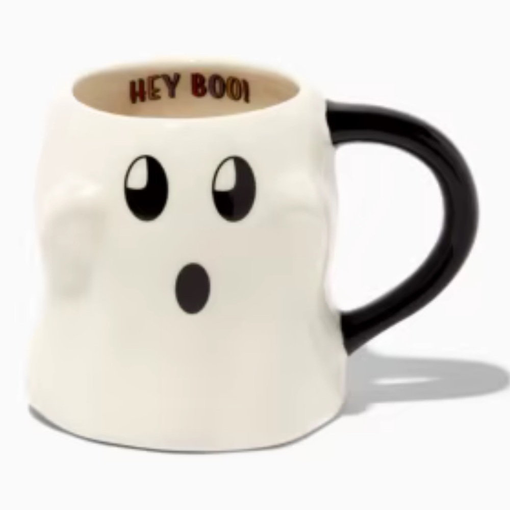 HALLOWEEN Hey Boo Ghost Ceramic Coffee Tea Mug NEW
